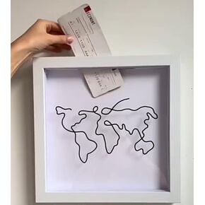 Adventure Archive Box,Ticket Shadow Box Memory Memento Frame Storage for Any Size Tickets Top Loading Shadowbox The Concert Movie Theater Sporting Event Ticket Stubs Drink Beer Caps (12*12 inches)