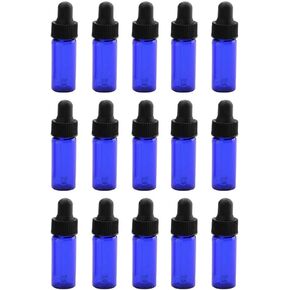 Aeiniwer Constore 4ml Cobalt Blue Glass Dropper Bottle Essential Oil Sample Glass Bottle Refillable Storage DIY Aromatherapy Blends Travel Glass Dropper Vials Cosmetic Liquid Dispenser-15 Pack in Saudi Arabia
