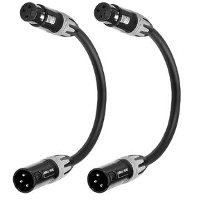 XLR Cables 1ft 2-Pack,Balanced Male to Female for Microphones, Mixers, Speakers, PA Systems, 3-Pin