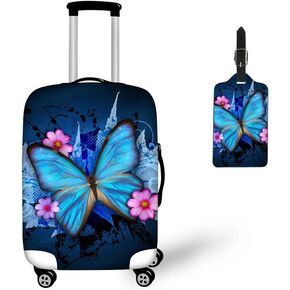 Bigcardesigns Blue Butterfly Luggage Covers Apply to 22-26 Inch Travel Suitcase M