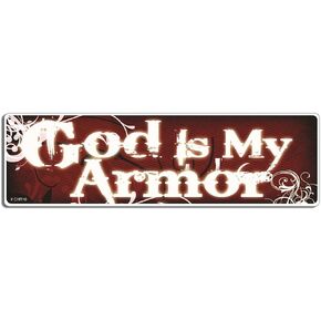 God is My Armor - Christian Bumper Sticker - 3 x 10 inches - Professionally Made in The USA (Vinyl,X1)
