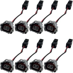 8pcs Fuel Injector PnP Adapters Harness Wiring for Denso female to EV1 Bosch/Jetronic male Wired