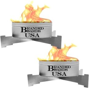 Portable Campfire & Trivet Stove | Protect Table & Cook Using the Trivet/Stove | Made in USA | Great for Picnics Parties S'Mores Gifts Bushcraft Camping Survival (Large 2-Pack)