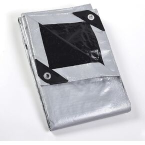 GUARD SHIELD Black Tarp Waterproof 6x6 Feet Medium Duty All Purpose Poly Tarps Cover 7mil