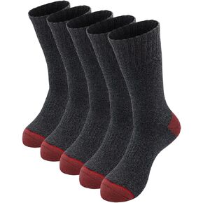 Avalanche Men's High Thermal Socks, Cushioned Thermal Crew Socks For Men 5-Pack