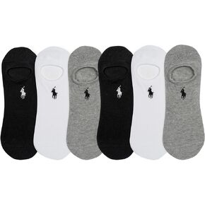 Polo Ralph Lauren womens Performance Cotton Liner Socks - 6 Pair Pack - Breathable Mesh & Sport Cushioning