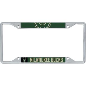 Desert Cactus Milwaukee Bucks License Plate Frame Team NBA Metal Car Tag Holder for Front or Back of Car Officially Licensed (Up Close)
