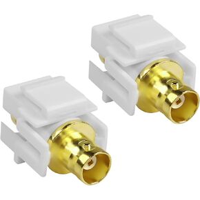 XMSJSIY Keystone BNC Jack Female to Female Coupler Adapter BNC Jack Insert Connector Snap-in Socket for Wall Plate Outlet Panel Mount- 2Pcs