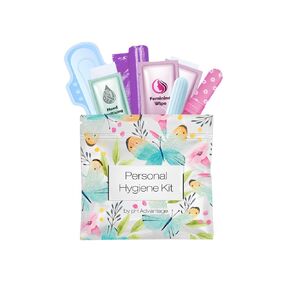 Menstrual Kit All-in-One | Convenience on The Go | Single Period Kit Pack for Travelling, Tweens & Teenagers | Individually Wrapped Feminine Hygiene Products (Butterflies) (60 Pack)