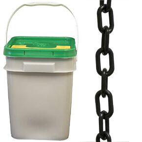 Mr. Chain Plastic Barrier Chain Pail, Black, 1.5-Inch Link Diameter, 300-Foot Length (30003-P)