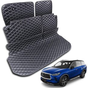for 2022-2024 Infiniti QX60 (Bench seat in The 2nd Row) Trunk Mat & 2ND+3RD Row Rear Backrest Mat Cargo Liners (5pcs) All Weather Anti-Slip