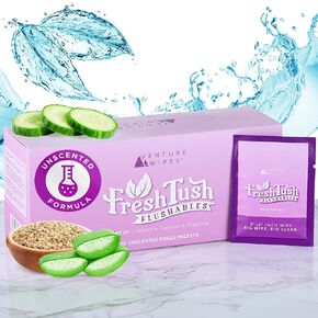 Venture Wipes FreshTush Flushables Scented - Premium Quality Personal Cleansing Wipes - Gentle on Sensitive Skin - Hygienic & Portable - Ideal for On-The-Go and Daily Use - 30 Count