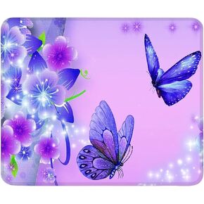 Purple Butterfly Customized Rectangle Mousepad, Mouse Pad