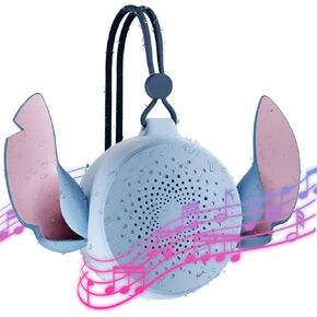 iJoy Disney Lilo and Stitch Bluetooth Shower Speaker with Suction Cup – IPX4 Rated Water Resistant Stitch Speaker for Shower, Baths| Up to 5 HRs Playtime, Built in Controls and Mic for Phone Calls