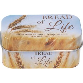 Christian Art Gifts Bible Verse Promise Cards | Bread of Life – 202 Scriptures to Nourish Your Soul | Daily Encouraging Pocket Size Scripture Cards for Men and Women in Decorative Tin