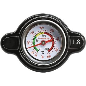 High Pressure Radiator Cap with Temperature Gauge Radiator Cap Fit for Honda, Kawasaki, Suzuki, Yamaha, Polaris, Husqvarna Off-Road Vehicles, KTM and More Motorcycle ATV Models 1.8 Bar, 25.6 Psi