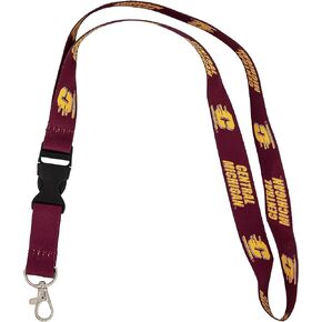 Desert Cactus Central Michigan University Lanyard CMU Chippewas Car Keys ID Badge Holder Keychain Detachable Breakaway Snap Buckle (Red)