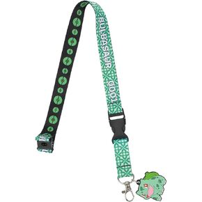 Pokemon Bulbasaur Green Kanto Region Lanyard With Rubber Charm And ID Sleeve