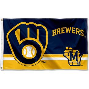 Milwaukee Brewers Logo Insignia 3x5 Foot Grommet Banner Flag