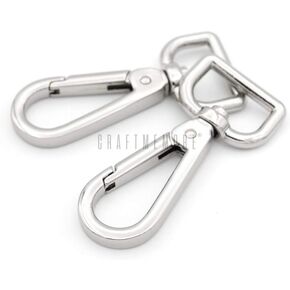 CRAFTMEMORE 2PCS 3/4 Inch Push Gate Snap Hooks Metal Swivel Lobster Claw Clasp Purse Hardware SC21 (Brushed Brass)