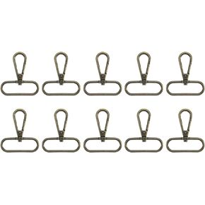 uxcell 10Pcs Swivel Clasps, 2 Inch Oval Ring Lobster Clasp Claw Metal Push Gate Snap Hook for Purse Making Keychain Belt Strap, Black