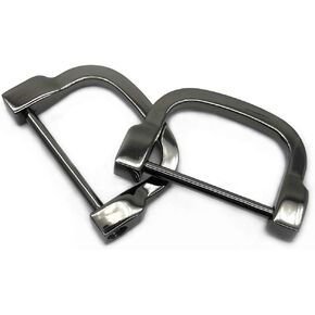 ZLYY 4pcs 1.2inch D-Rings Horseshoe & U Shape D Rings, Screw in Shackle DIY Leather Craft Purse Keychain Accessories (Black)