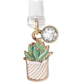 ELISE & FONDA CP103 USB Charging Port Anti Dust Plug Little Potted Plant Cactus Pendant Phone Charm for iPhone 11/ XS MAX/XR/X/8 Plus/7/6S/7/SE iPad iPod