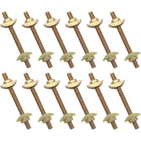 12PCS 3-in-1 Half Moon Connector M8x100mm for Large Table Furniture Assembly Fasteners Bed Desk Fastening Joint Bolt Countertop Flip Connection Staircase Assembly