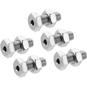MECCANIXITY M8x20mm Hollow Screw Bolts External Hexagon Fasteners with Nuts, 304 Stainless Steel Pack of 5