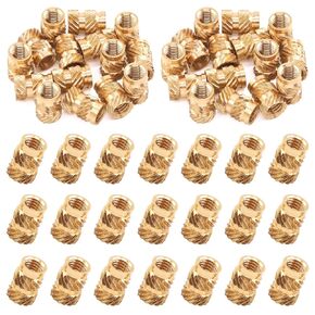60Pcs M2x3x3.5mm Brass Nuts Embedment Nut Thread Brass Knurled Nuts Threaded Heat Set Insert Nuts Hydraulic Welded Joint Injection Molding for 3D Printing Injection Molding