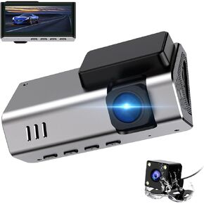 PRUVEEO Dash cam Front and Rear, 1080P FHD Dual Dash Camera for Cars, 3.39" IPS Screen 170° Wide Angle Lens with Motion Detection, WDR, Night Vision,G-Sensor, Loop Recording, 24H Parking Monitor