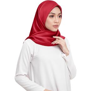Elegant Satin Jersey Muslim Hijab Scarf Square Soft Head Wrap Scarves Shawl for Women Girls