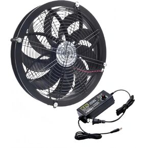 Powerful Circular 12-Inch 30cm X 4cm AC 115V Industrial Fan with Speed Controller - 730CFM High Airflow - Ideal for Workshops, Greenhouses, Server,Inverter
