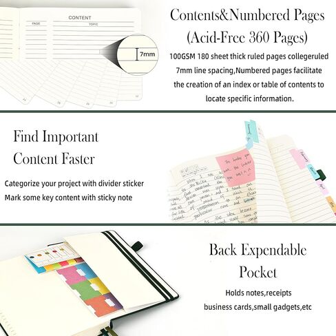 B5 Lined Notebook Journal with Pen, 360 Pages, Black Journal for Men Women, 100 GSM Thick Paper, Hardcover Notebooks for Work Writing (7.6" X 10" Black Moon) in Kuwait