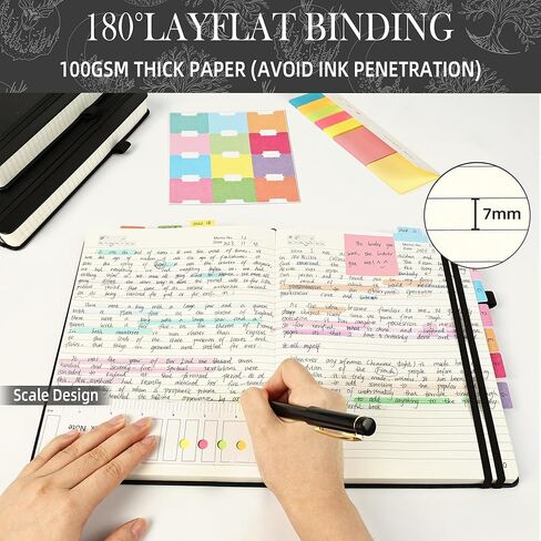 B5 Lined Notebook Journal with Pen, 360 Pages, Black Journal for Men Women, 100 GSM Thick Paper, Hardcover Notebooks for Work Writing (7.6" X 10" Black Moon) in Kuwait