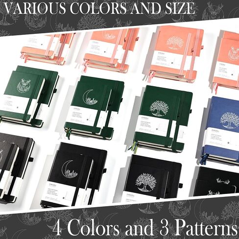 B5 Lined Notebook Journal with Pen, 360 Pages, Black Journal for Men Women, 100 GSM Thick Paper, Hardcover Notebooks for Work Writing (7.6" X 10" Black Moon) in Kuwait