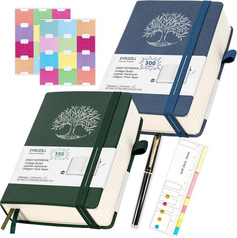 B5 Lined Notebook Journal with Pen, 360 Pages, Black Journal for Men Women, 100 GSM Thick Paper, Hardcover Notebooks for Work Writing (7.6" X 10" Black Moon) in Saudi Arabia