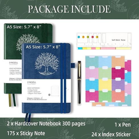 B5 Lined Notebook Journal with Pen, 360 Pages, Black Journal for Men Women, 100 GSM Thick Paper, Hardcover Notebooks for Work Writing (7.6" X 10" Black Moon) in Saudi Arabia