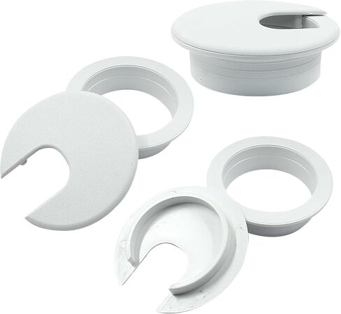 2 inch (50mm) Round Hole Cover Grommet, Computer Desk Table Port Wire Cable Cord Organizer Plastic Cover - Easy Installation and Versatile Cable Organization (Black, 5 Pack) in Saudi Arabia