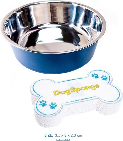DogSponge (2-Pack), Pet Bowl Sponge, Pet Dish Cleaning Scrub Sponge, Pet Dish Washing Cellulose Scrubber, Dog Bowl Sponge, White Dog Bone in Saudi Arabia