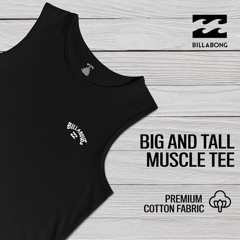Billabong Big and Tall Sleeveless Shirts for Men - Cotton Mens Muscle T Shirts in Saudi Arabia