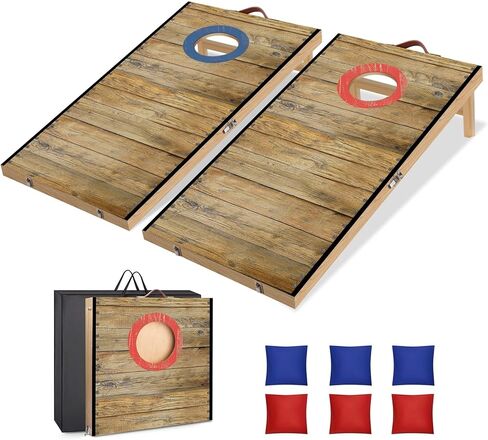 مجموعة ألواح كورنهول قابلة للطي بطول 2 قدم × 1 قدم من الخشب الصلب مع 6 أكياس فول وحقيبة حمل لعبة كورنهول محمولة في الداخل أو الخارج للأطفال والكبار في ألعاب الرمي في الفناء الخلفي in Kuwait