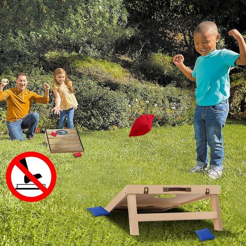 مجموعة ألواح كورنهول قابلة للطي بطول 2 قدم × 1 قدم من الخشب الصلب مع 6 أكياس فول وحقيبة حمل لعبة كورنهول محمولة في الداخل أو الخارج للأطفال والكبار في ألعاب الرمي في الفناء الخلفي in Kuwait