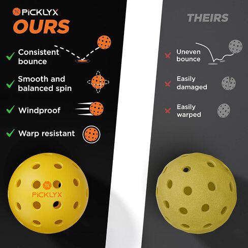 40-Holes Outdoor Pickleball Balls Set of 4-12 Radiance Edition for All Skill Levels, Unmatched Durability and Real Bounce for The Ultimate Pickleball Adventure in Saudi Arabia