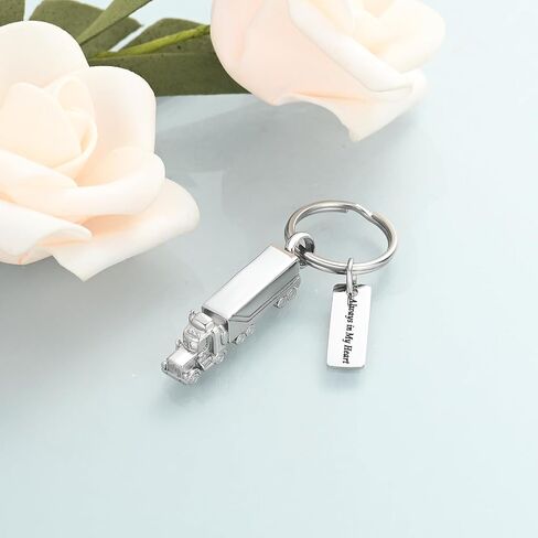 Imrsanl Truck Urn Keychain for Ashes for Men Cremation Jewelry Urn Necklace Pendant Key Ring for Human for Ashes in Saudi Arabia
