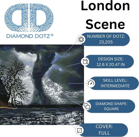 DIAMOND DOTZ ® - الإعصار، المثقاب الكامل، Dotz المربع، مجموعات طلاء الماس المربع، لوحة الماس المثقاب المربع، مثقاب مربع اللوحة الماسية، فن الماس المربع، 12.6 بوصة × 20.5 بوصة in Saudi Arabia