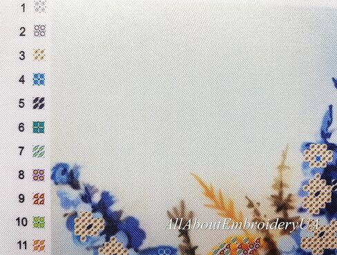 AllAboutEmbroideryUA طقم تطريز بالخرز باقة من البابونج مطرز بالغرز المتقاطعة منظر طبيعي مجموعة تطريز يدوية in Kuwait