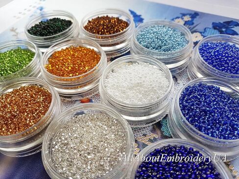 AllAboutEmbroideryUA طقم تطريز بالخرز باقة من البابونج مطرز بالغرز المتقاطعة منظر طبيعي مجموعة تطريز يدوية in Kuwait