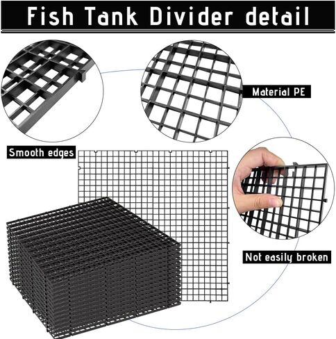 16 عبوة من مقسم خزان الأسماك، شبكة قفص بيض بلاستيكي مقاس 11.8 بوصة، عزل سفلي لخزان الأسماك مع 16 قطعة من المشابك الماصة لموزع ضوء التكاثر المختلط in Kuwait