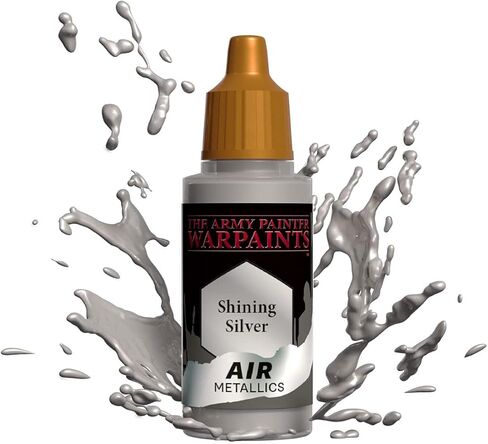 The Army Painter Warpaint Air Metallics Shining Silver - Acrylic Non-Toxic Heavily Pigmented Water Based Paint for Tabletop Roleplaying, Boardgames, and Wargames Miniature Model Painting in Saudi Arabia